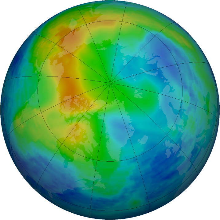 Arctic ozone map for 17 November 1994